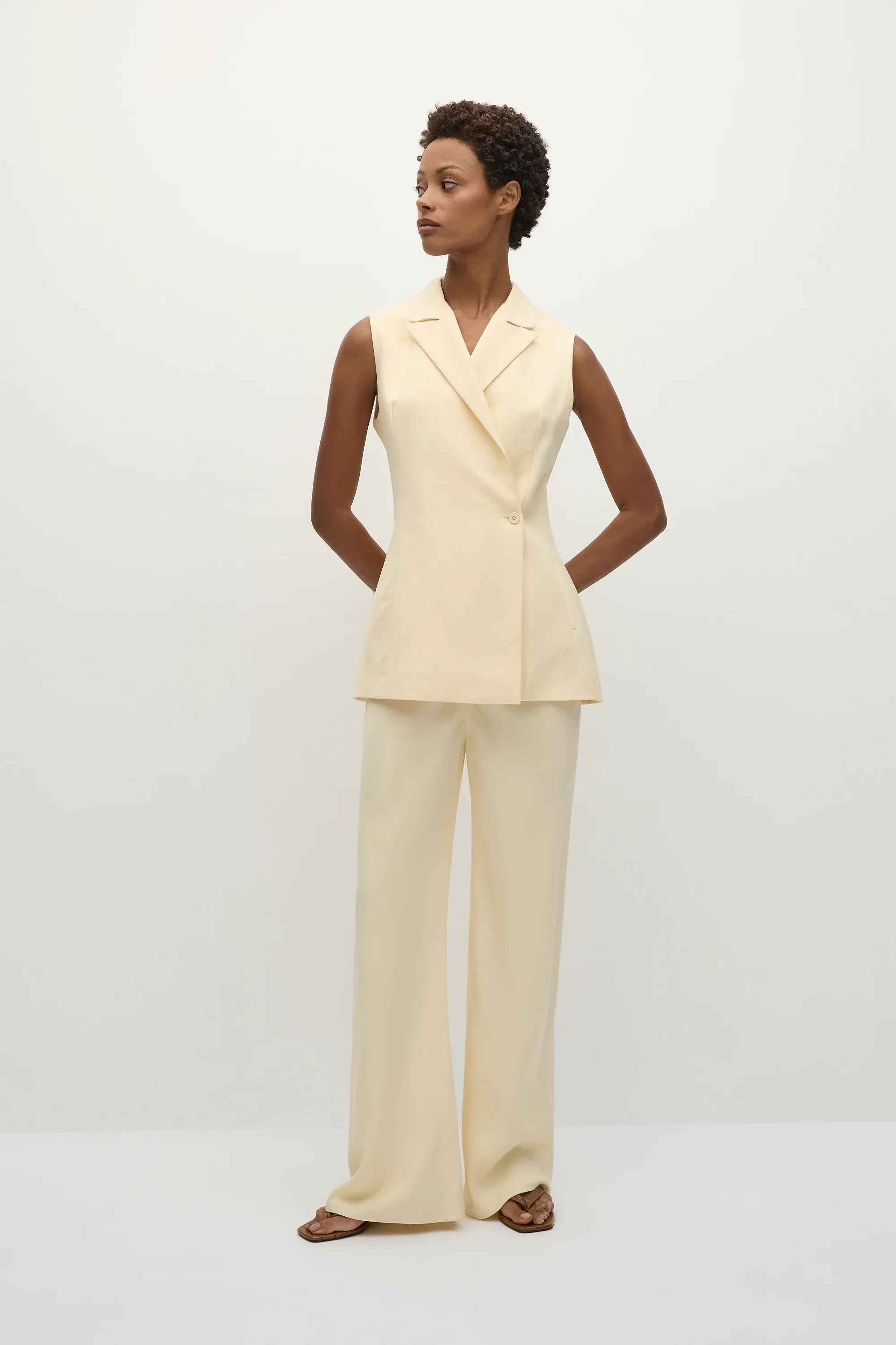 Pantalon Florine jaune beurre - Vente finale